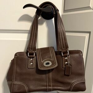 Coach Dark Brown Leather Shoulder Bag